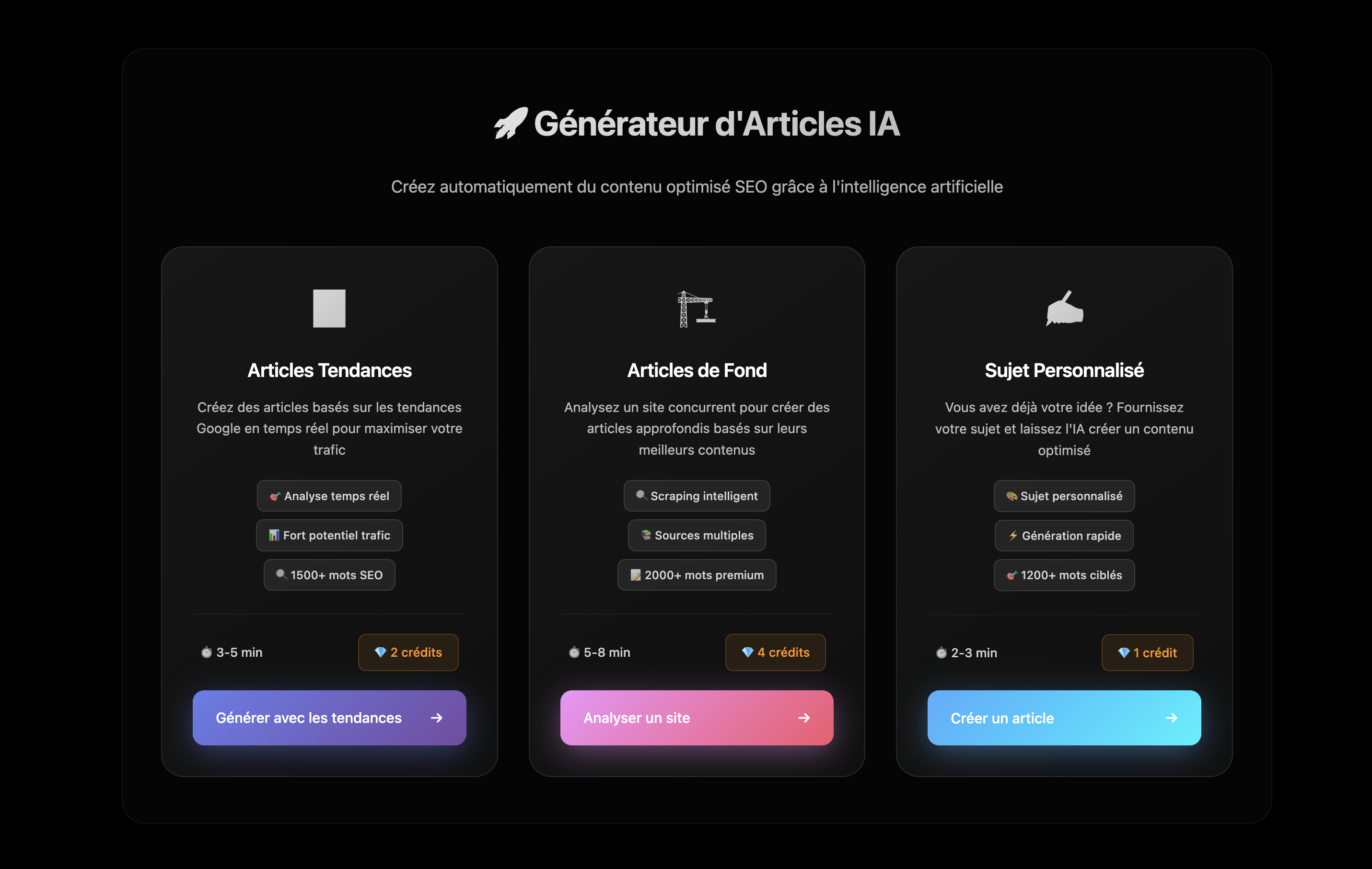 Plateforme NEVØ Content — génération de contenu SEO