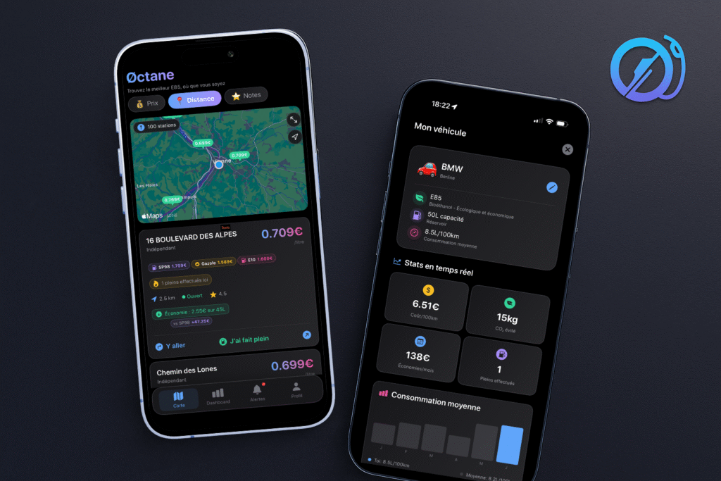 Øctane — L&rsquo;application iOS qui révolutionne le passage à l’E85