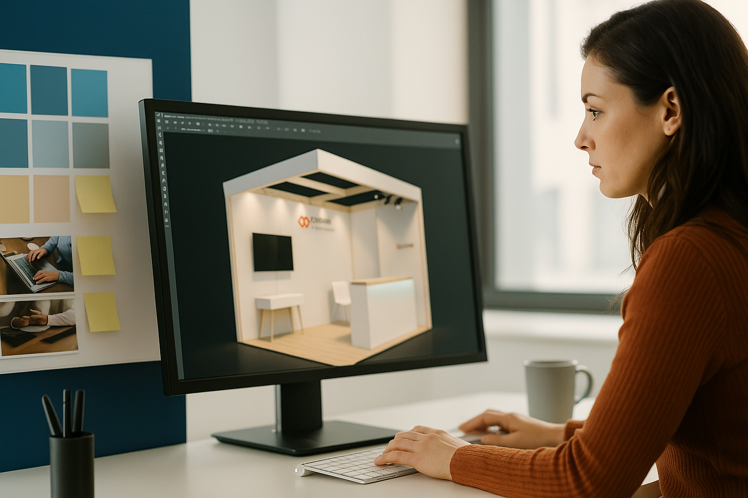 Design stand 3D événementiel - Conception créative salon