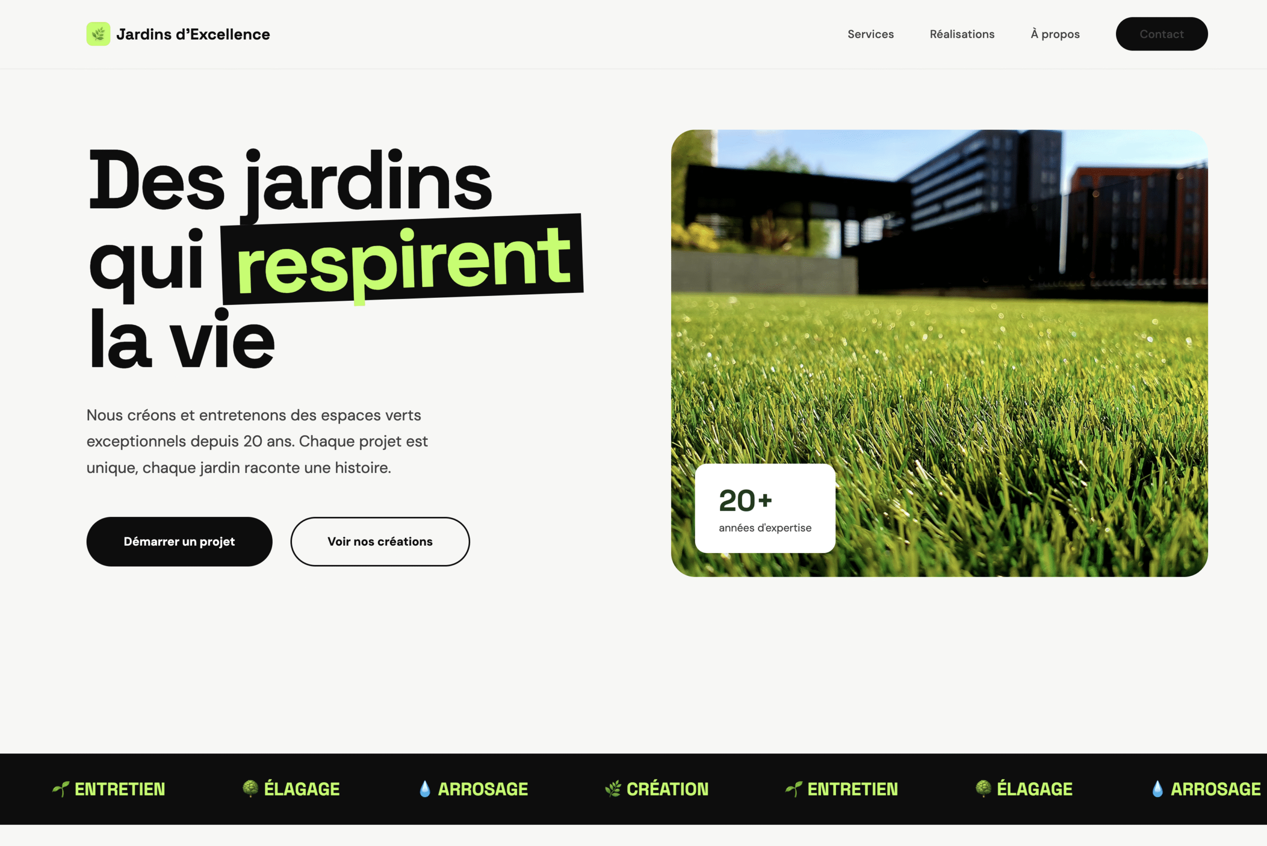Template Paysagiste Moderne