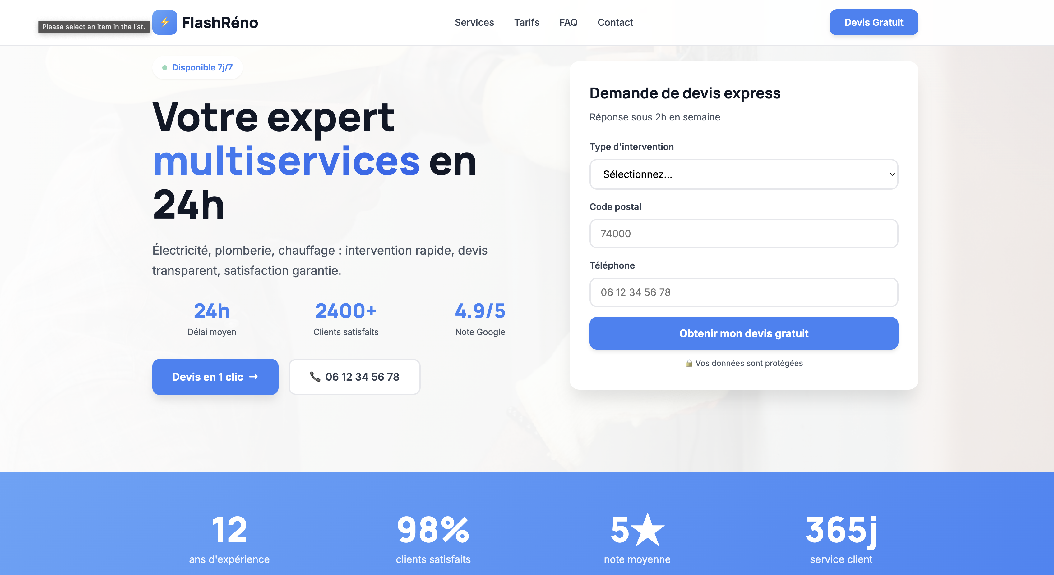 Template Éco Construction – Devis Rapide
