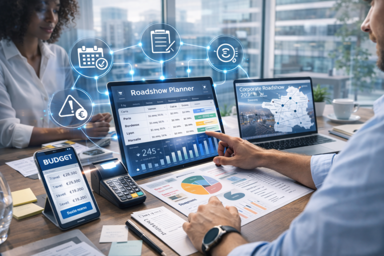 Roadshow planner : rôle, outils, budget et erreurs clé